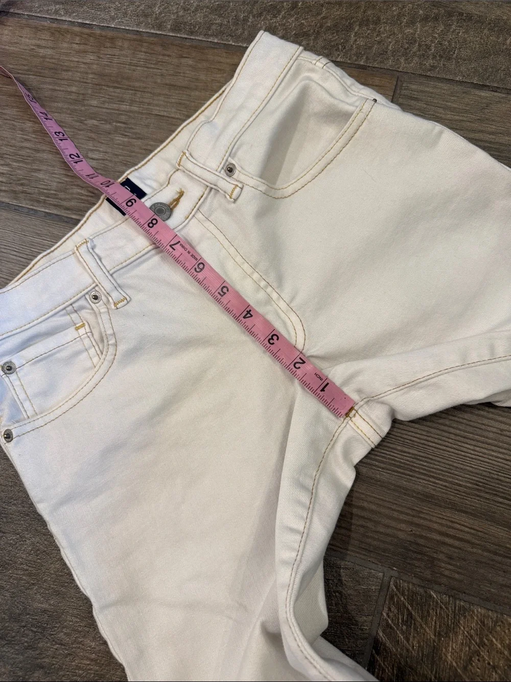 GAP Kids Ivory Ecru Stretch Slim Jeans Girls Size 16 Regular Adjustable Waist